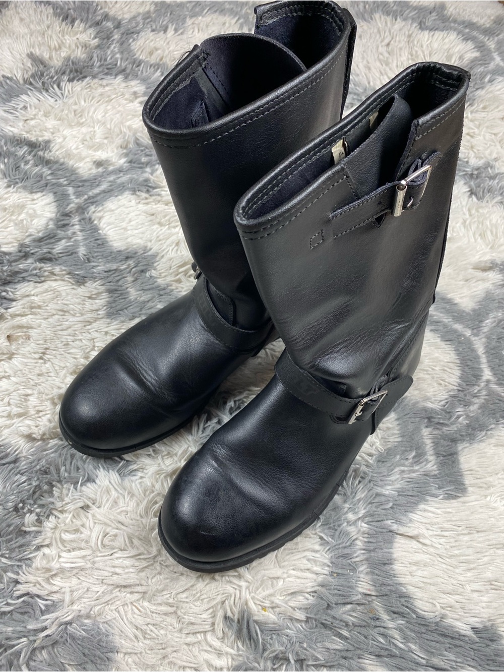Bilt engineer custom  motorcycle Leather boots Black size 14 Mens